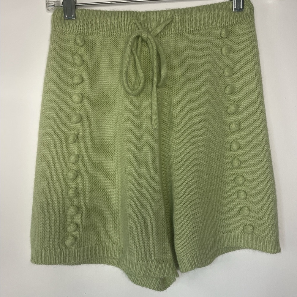 Olive Knit High Waist Women's Shorts